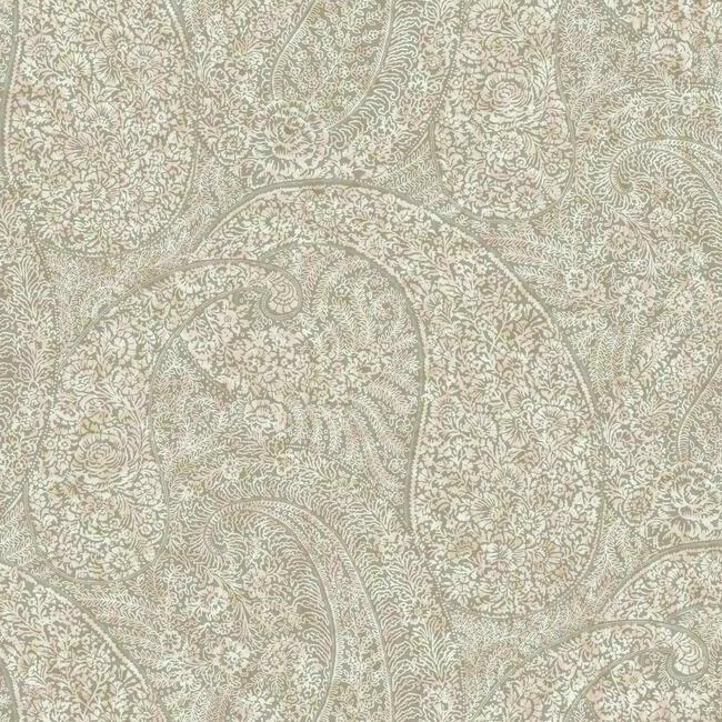 Kashmir Dreams Paisley Wallpaper - Neutral Blush - York Wallcoverings - BO6653