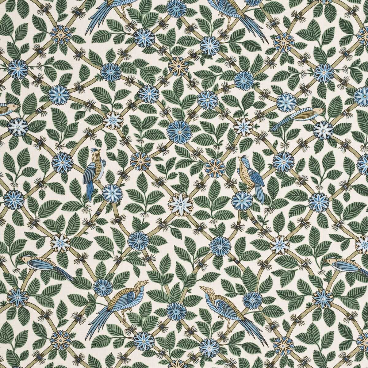 Bamboo Bird - Aqua/Teal - G P & J BAKER Fabric