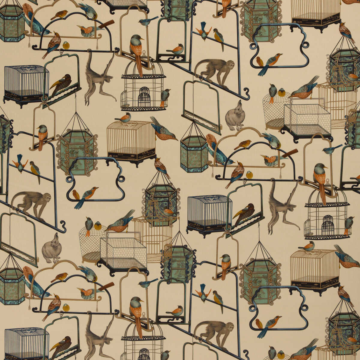 Menagerie Velvet - Parchment - G P & J BAKER Fabric