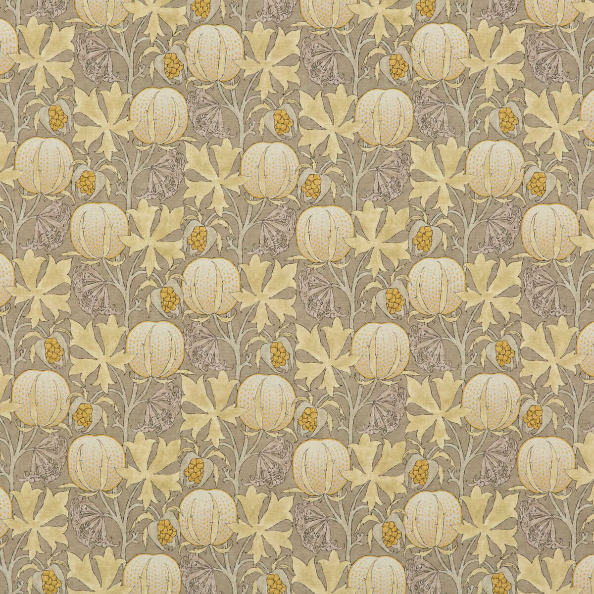 Pumpkins - Grey/Ochre - G P & J BAKER Fabric