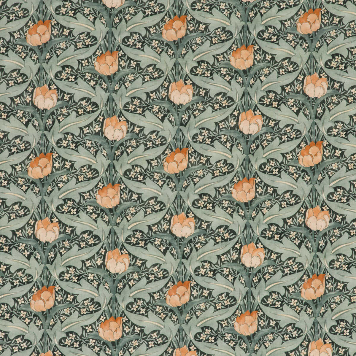 Tulip & Jasmine - Teal - G P & J BAKER Fabric
