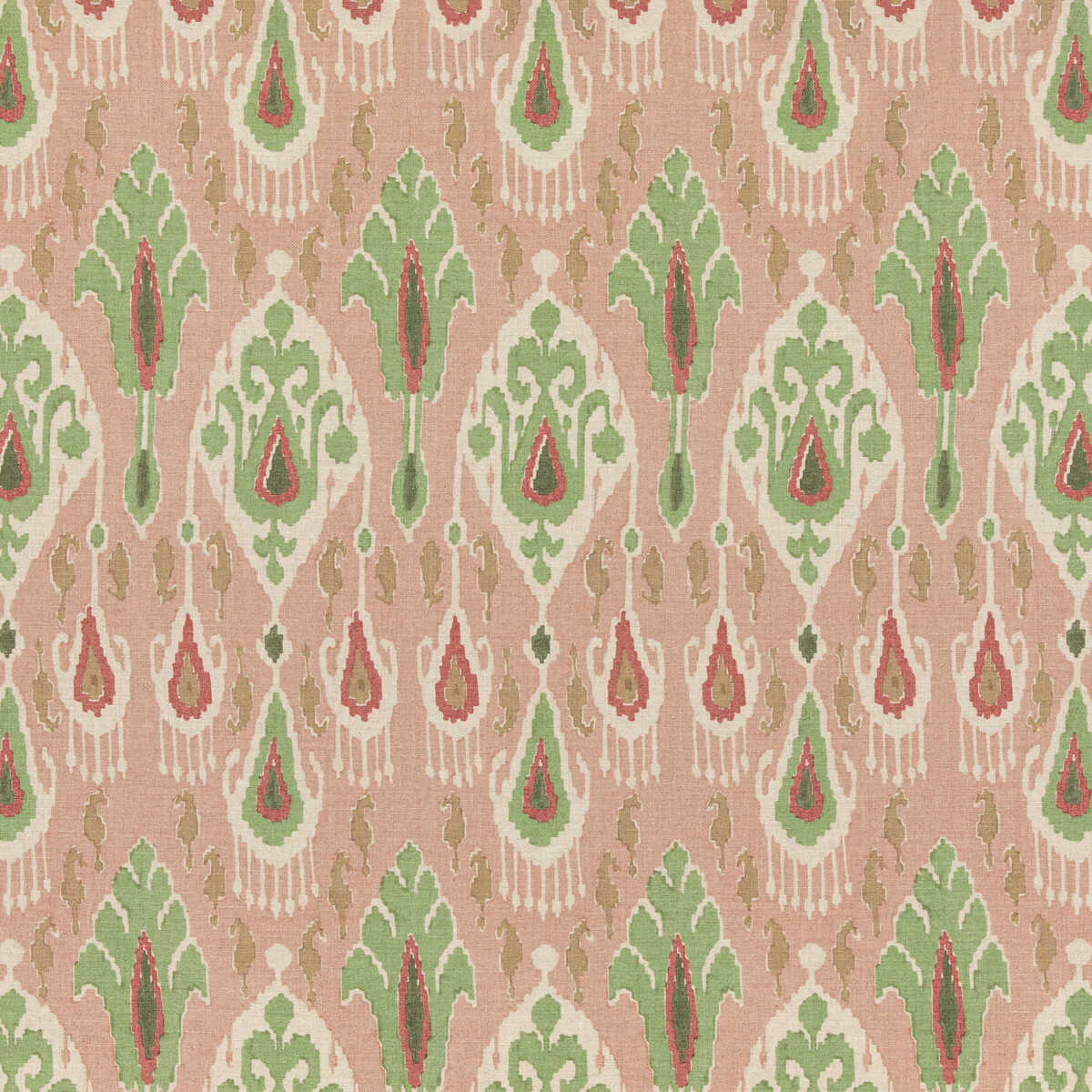 Ikat Bokhara - Rose/Green - G P & J BAKER Fabric