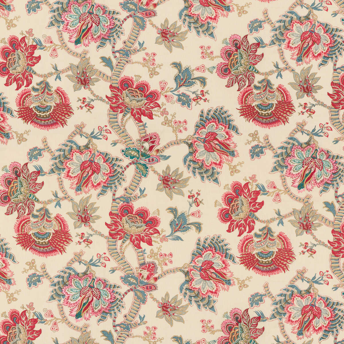 Kingham - Red/ Blue - G P & J BAKER Fabric