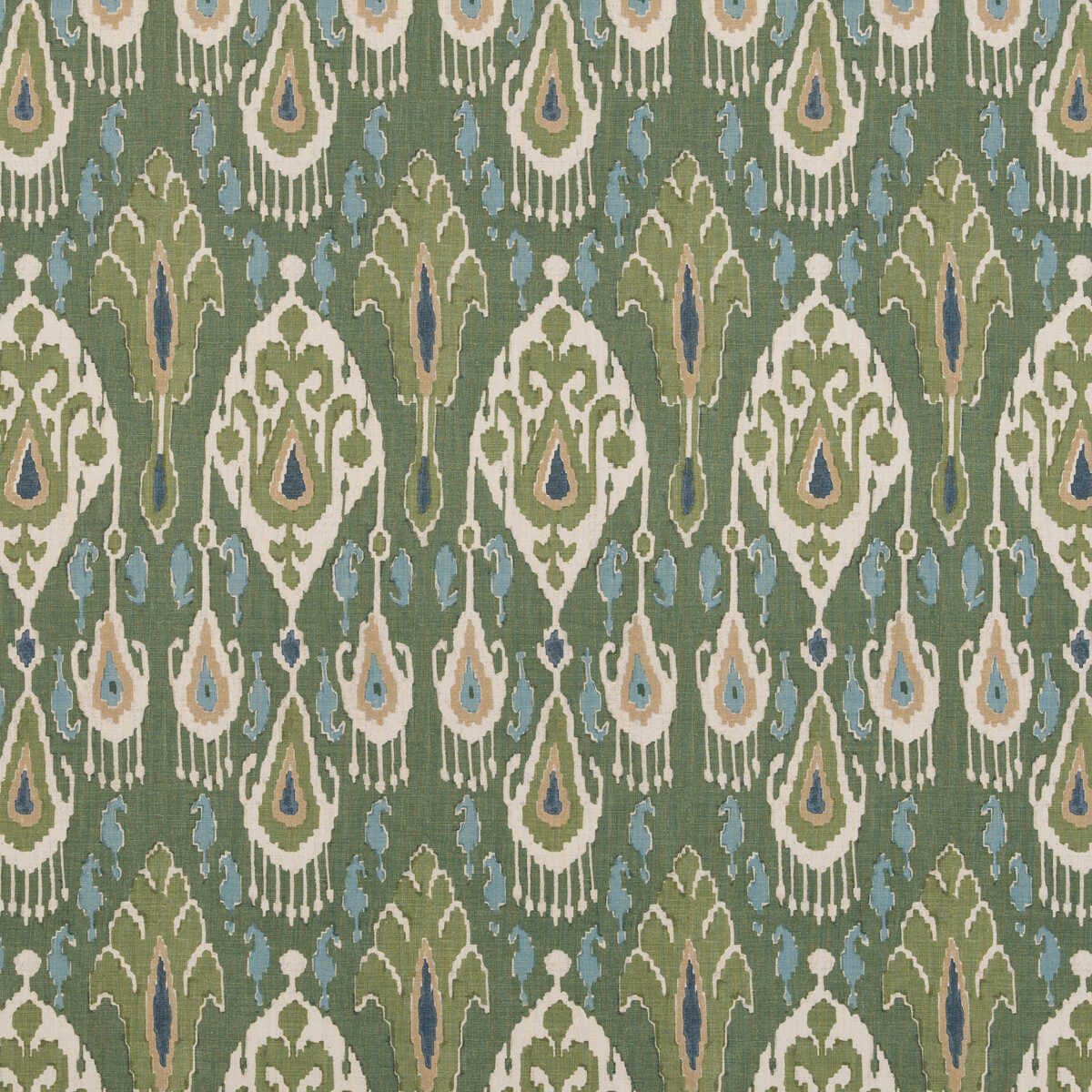 Ikat Bokhara Linen - Emerald - G P & J BAKER Fabric