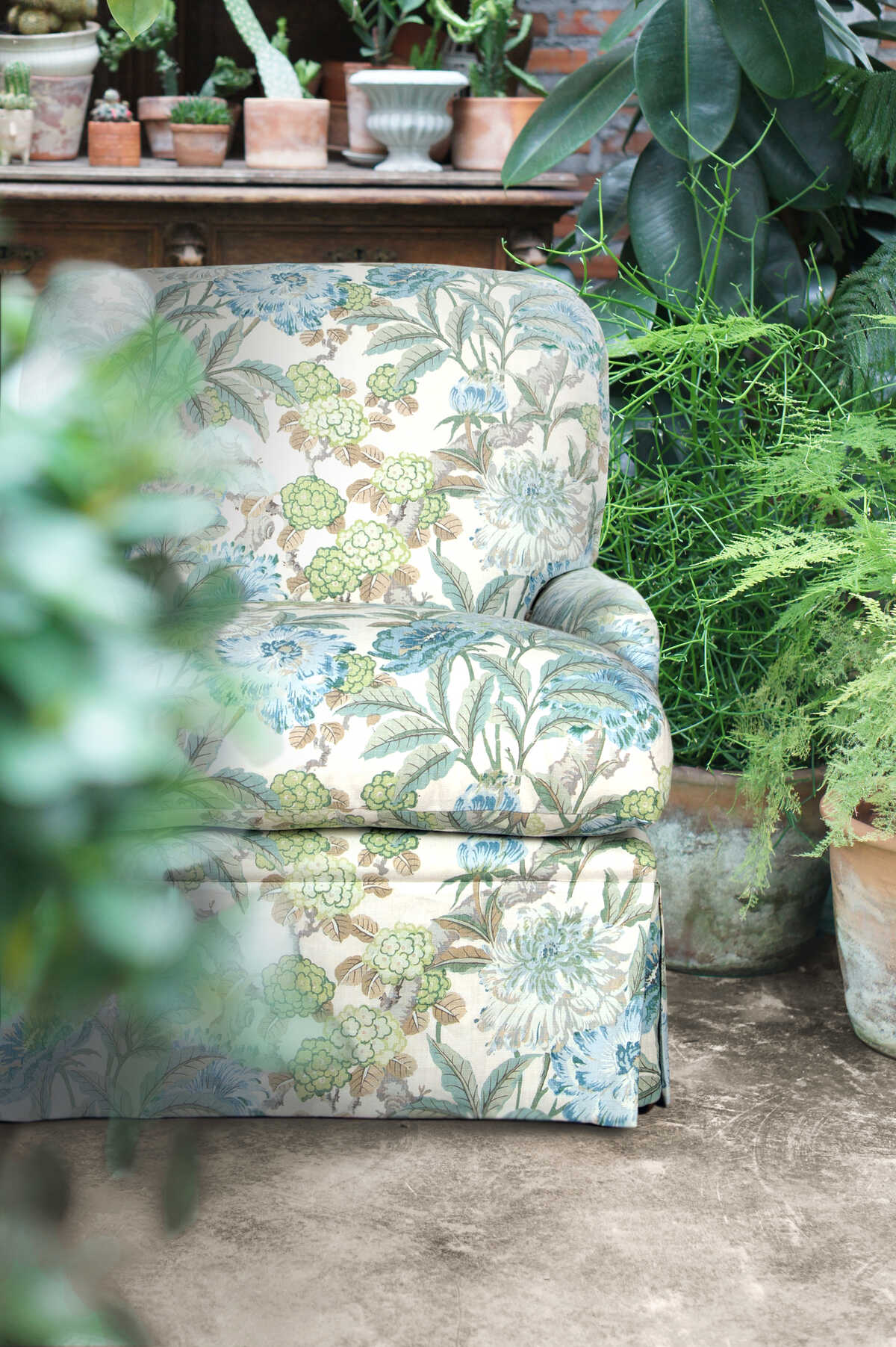 Summer Peony - Aqua - G P & J BAKER Fabric