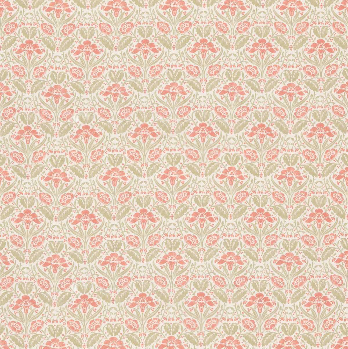 Iris Meadow Cotton - Pink/Green - G P & J BAKER Fabric