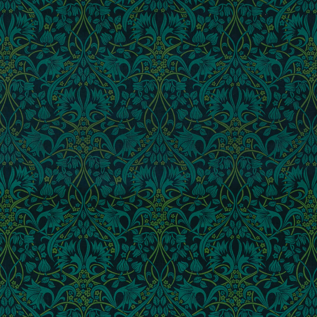 Fritillerie Velvet - Indigo/Teal - G P & J BAKER Fabric