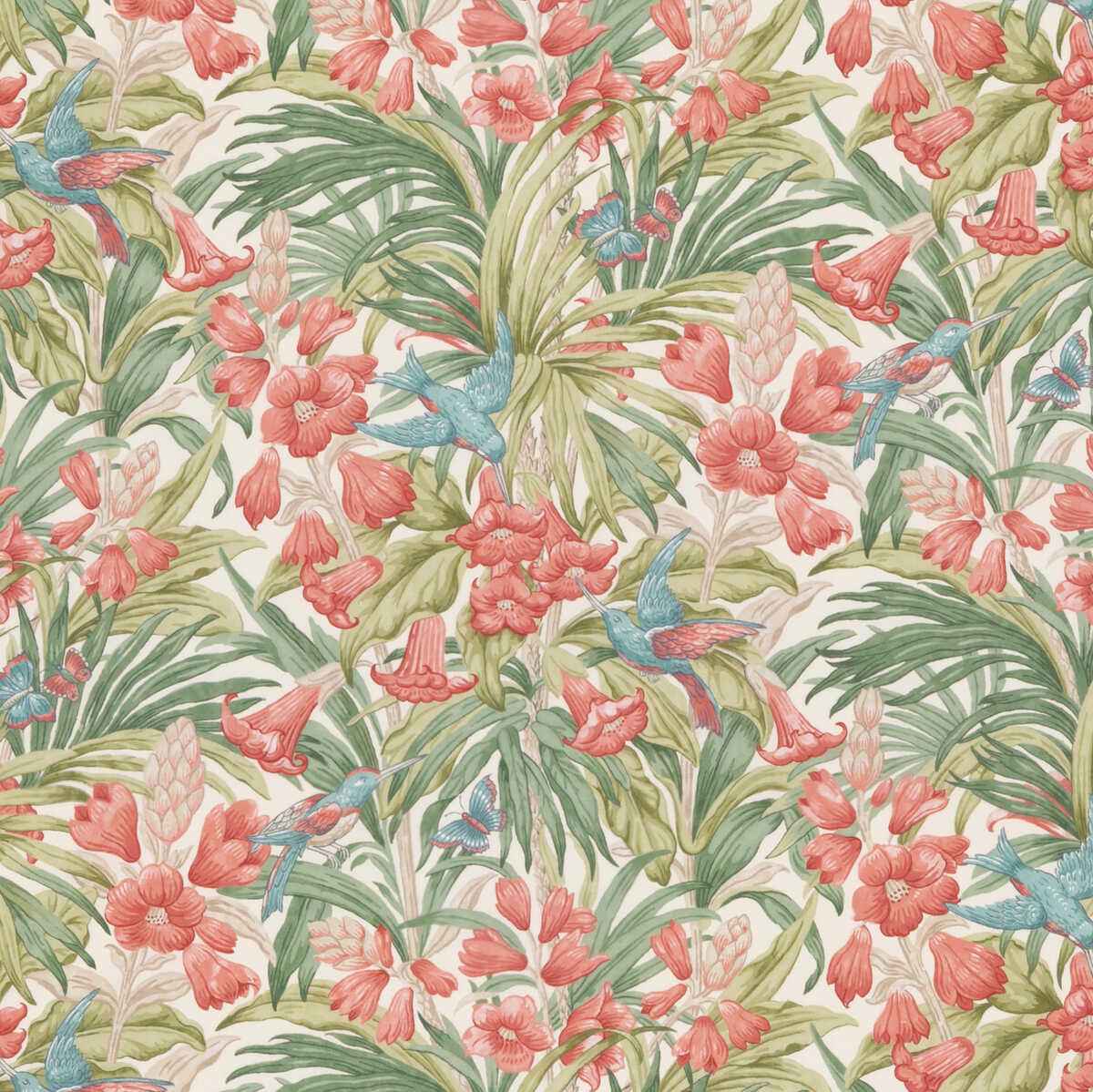 Bp1097610 Trumpet Flowers Cotton Red Green G P J Baker Fabric