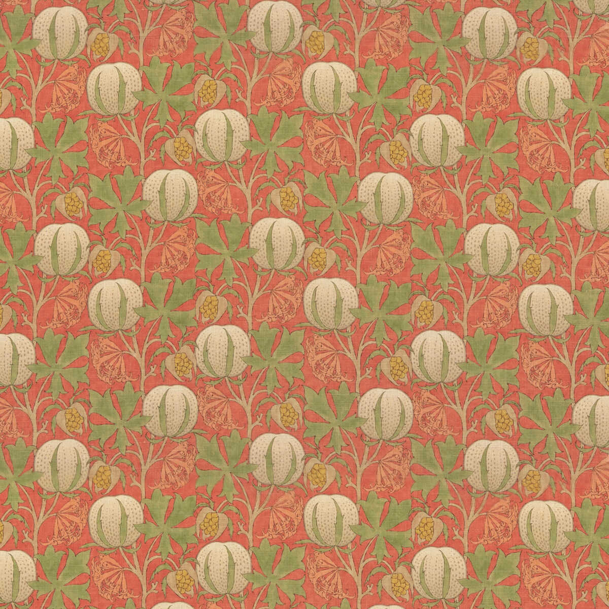 Pumpkins - Red/Green - G P & J BAKER Fabric