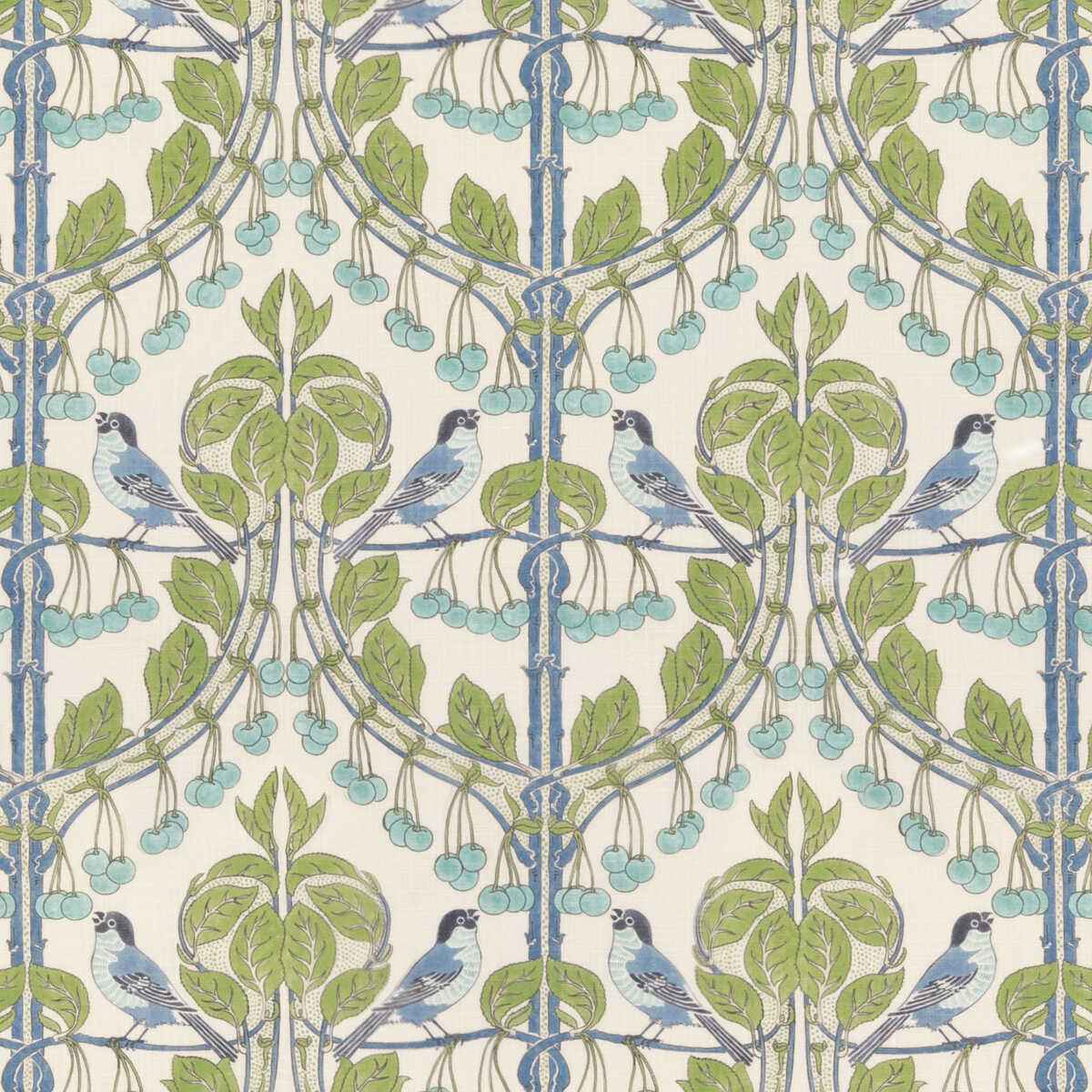 Bp1099310 Birds Cherries Green Blue G P J Baker Fabric