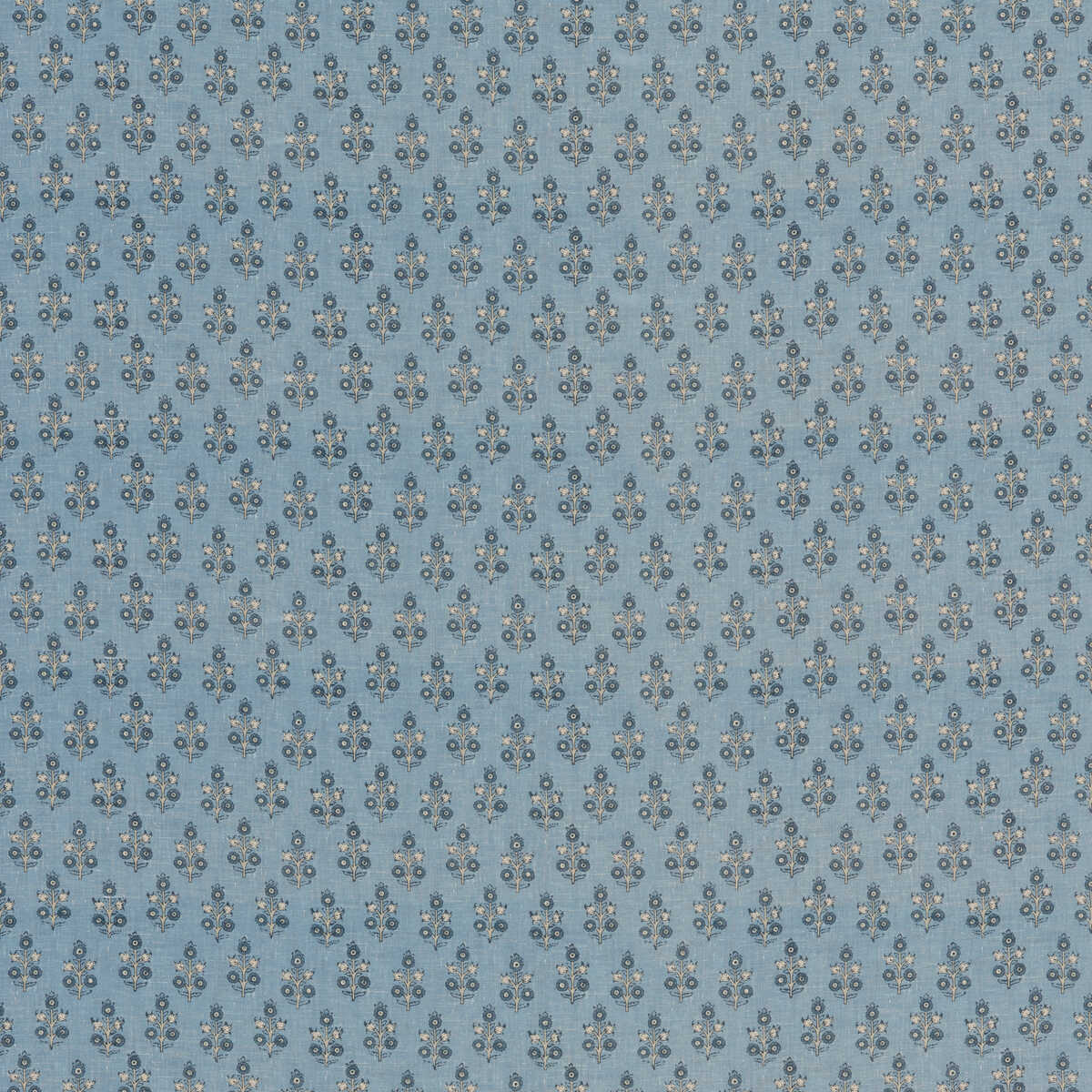 Poppy Sprig - Blue - G P & J BAKER Fabric