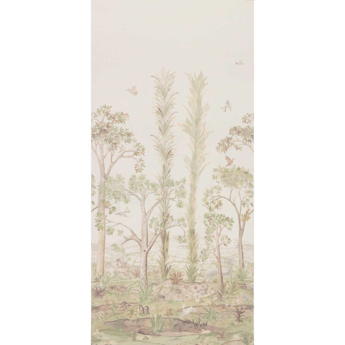 Tall Trees Printed Panel - Soft Green - G P & J BAKER Fabric