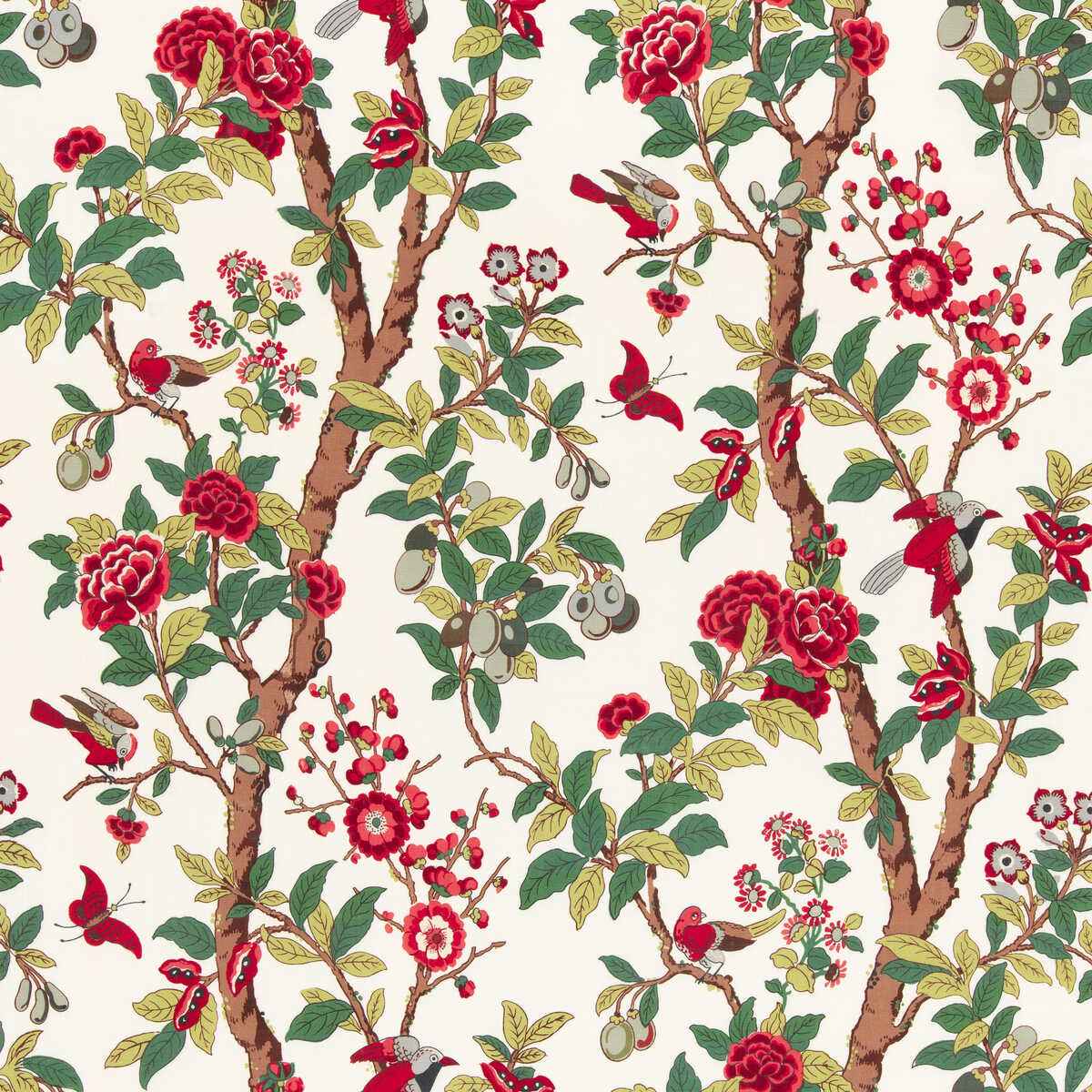 Bp1107210 Eldon Document Red Green G P J Baker Fabric - G P & J BAKER Fabric