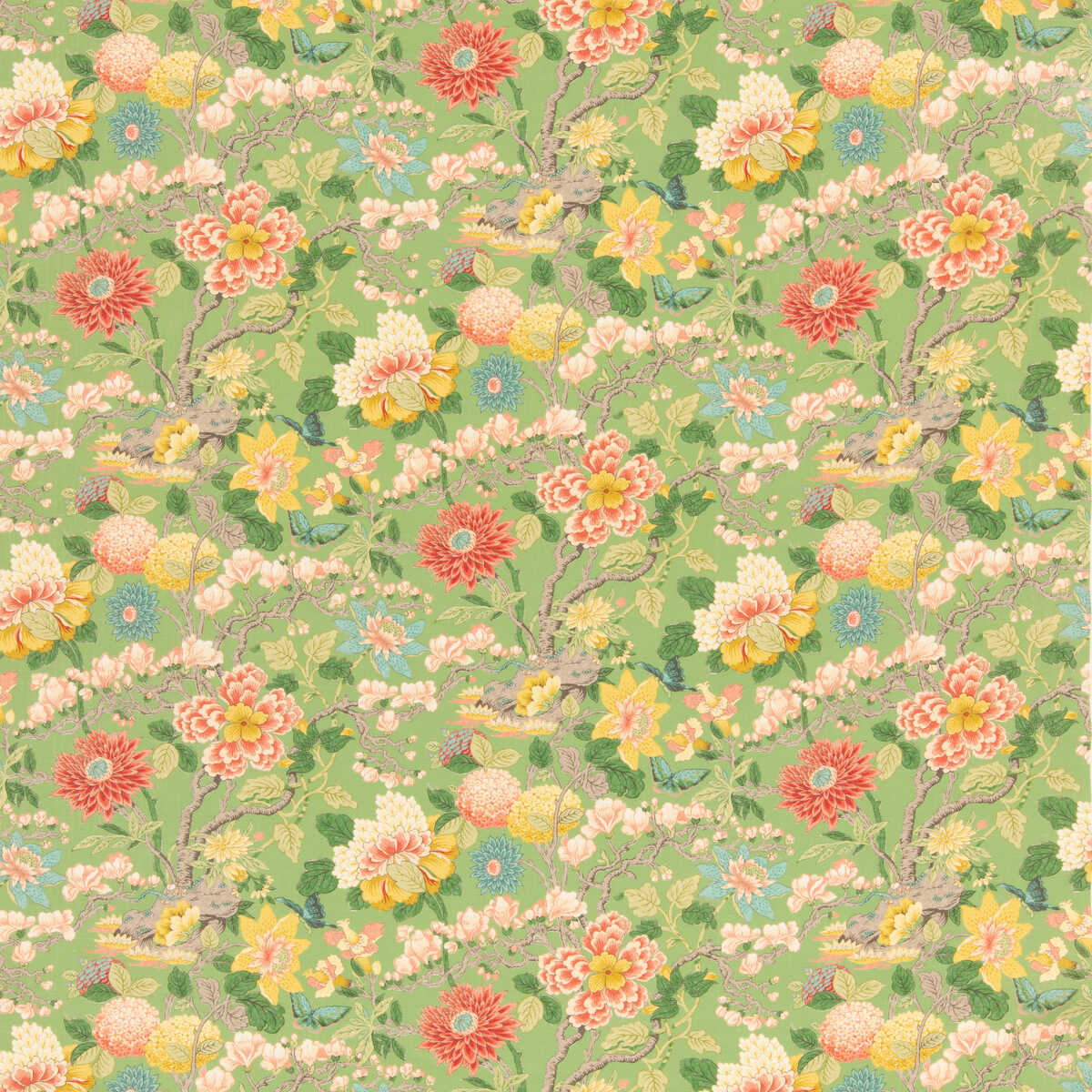 Little Magnolia - Emerald - G P & J BAKER Fabric