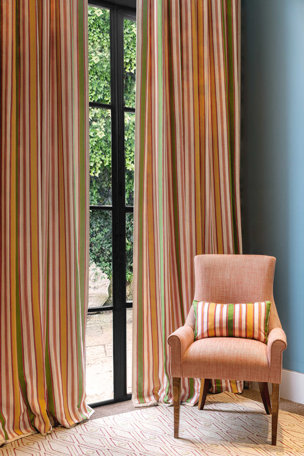 Melbourne Stripe - Emerald/Yellow - G P & J BAKER Fabric
