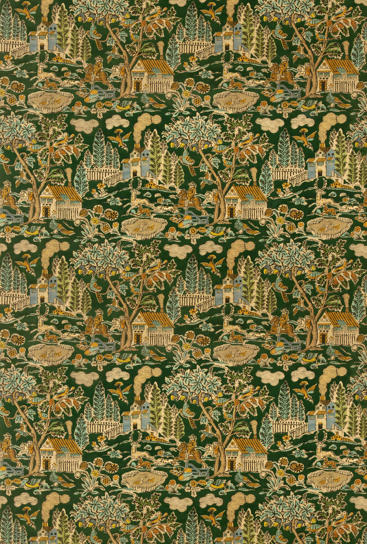 Home Park Velvet - Royal Green - G P & J BAKER Fabric