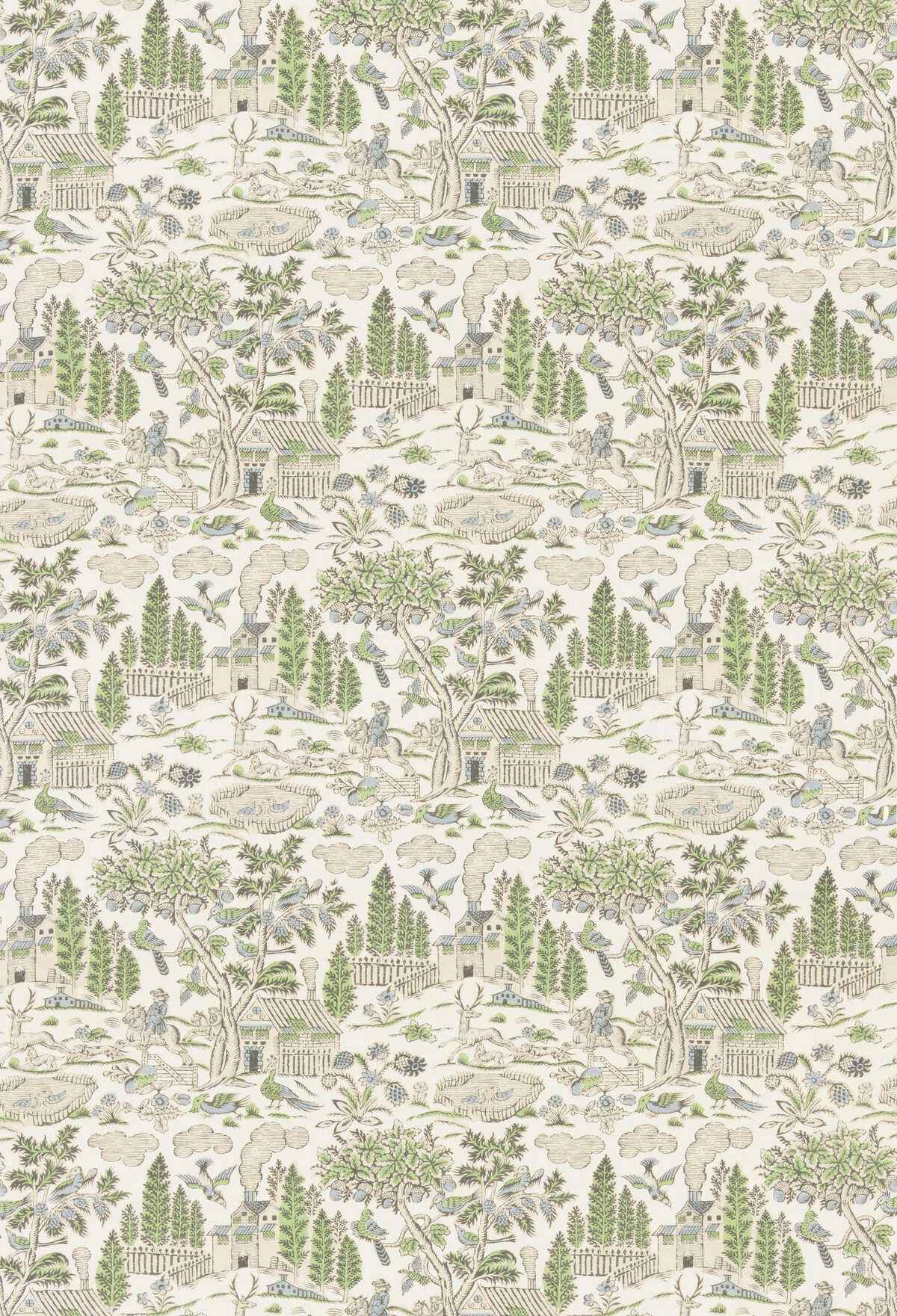 Bp1109220 Home Park Green Blue G P J Baker Fabric - G P & J BAKER Fabric