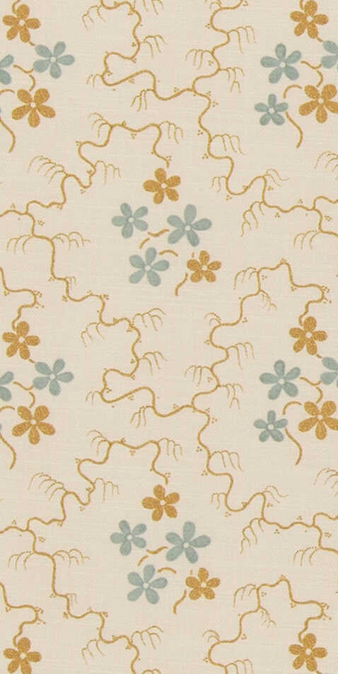 Posy - Ochre/Blue - G P & J BAKER Fabric