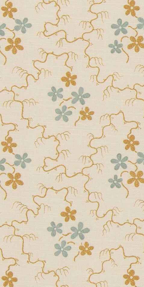 Bp1110540 Posy Ochre Blue G P J Baker Fabric - G P & J BAKER Fabric
