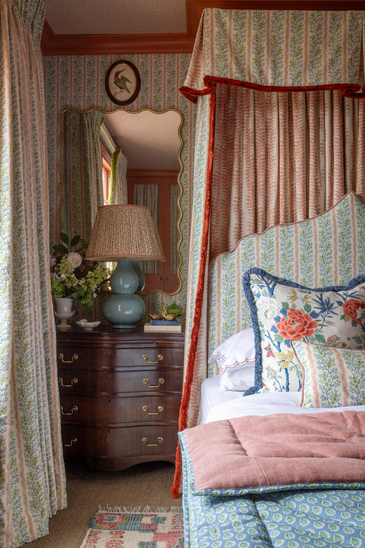 Symington - Teal/Red - G P & J BAKER Fabric