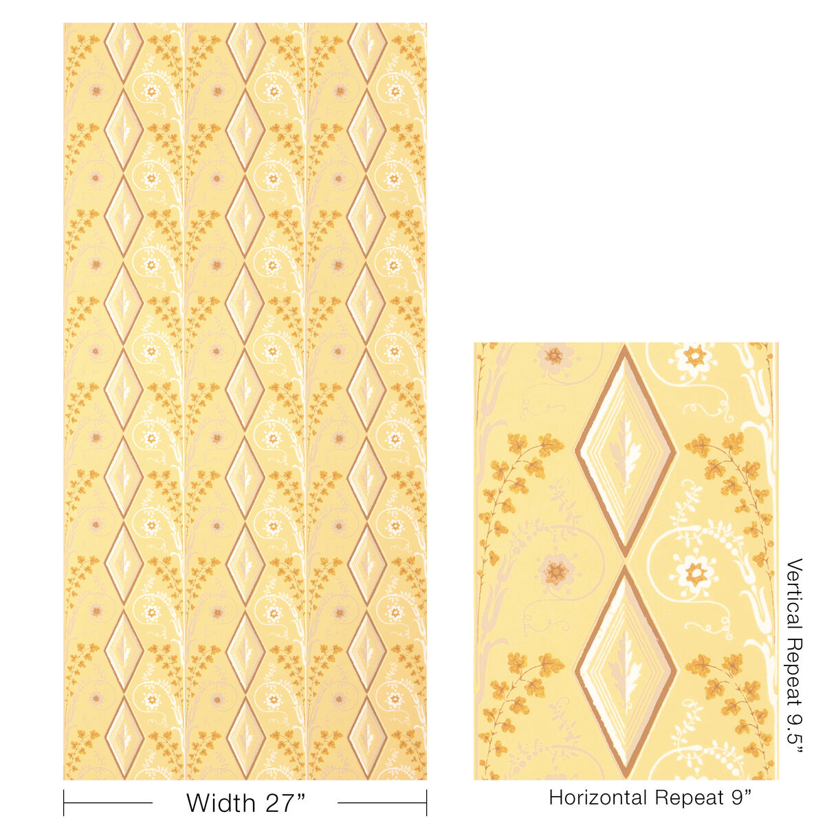 Gallier Diamond - Honey - Brunschwig & Fils Wallpaper