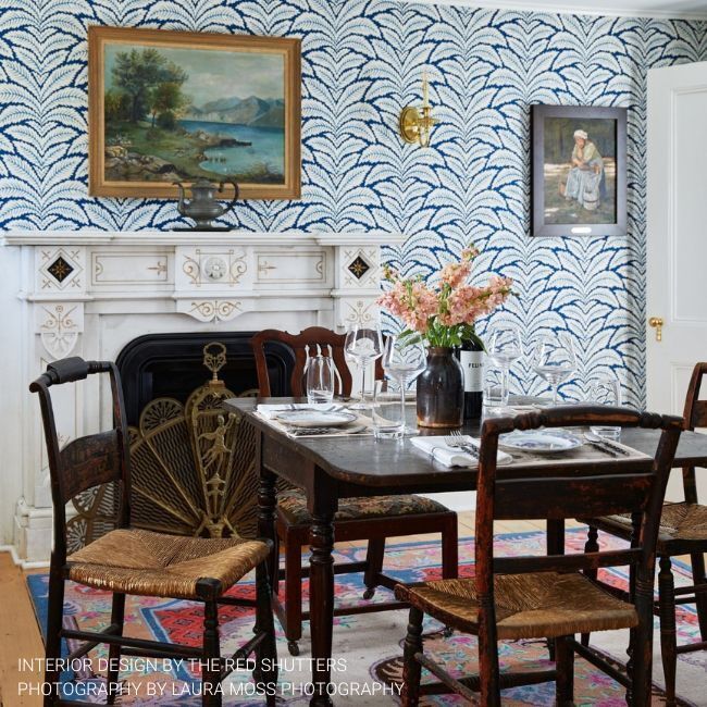 Talavera - Indigo - Brunschwig & Fils Wallpaper