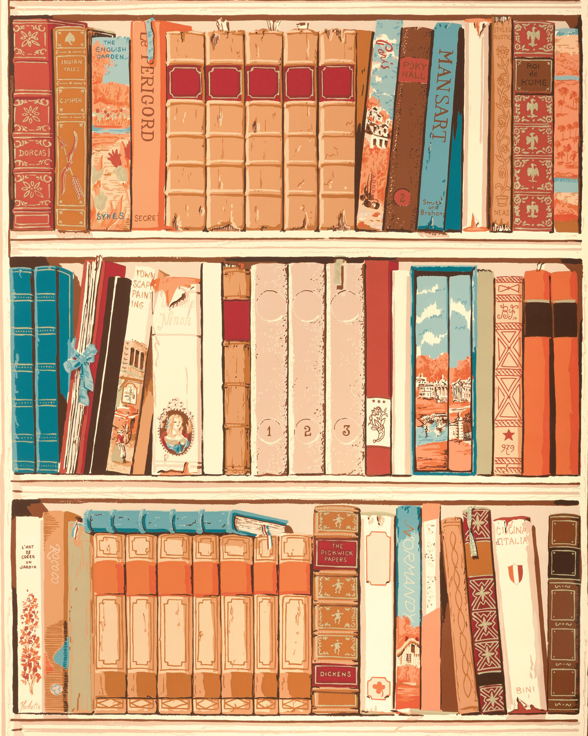 Bibliotheque - Spice - Brunschwig & Fils Wallpaper