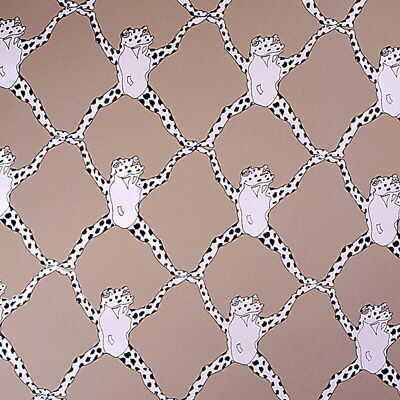 Br692308000 Frog Treillage On Vinyl Mushroom Brunschwig Fils Wallpaper - BRUNSCHWIG & FILS Wallpaper