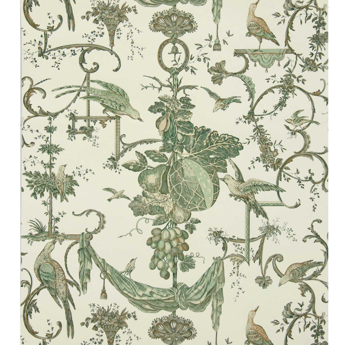 Kininvie - Leaf On White - BRUNSCHWIG & FILS Wallpaper