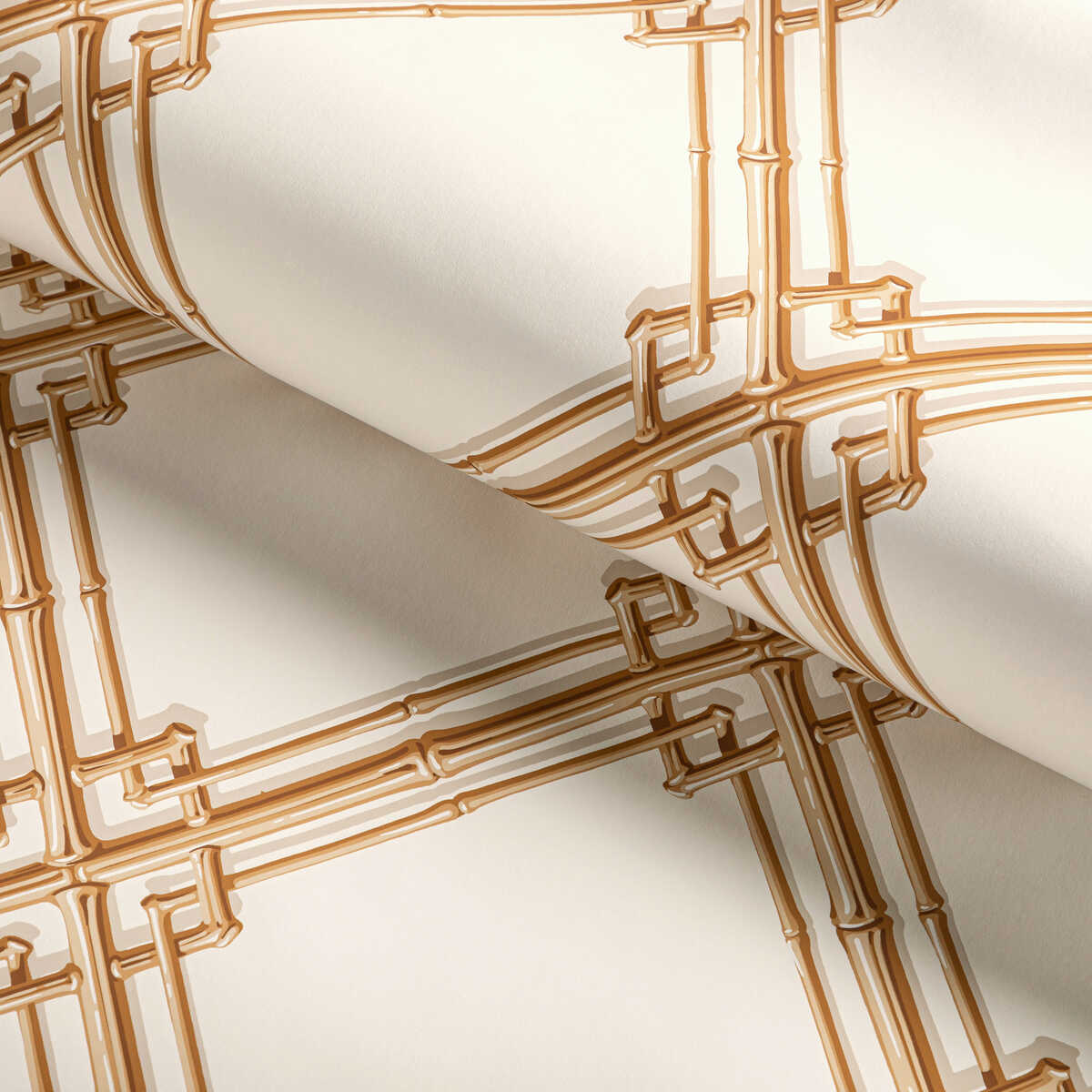 Treillage De Bambou - Gold - BRUNSCHWIG & FILS Wallpaper