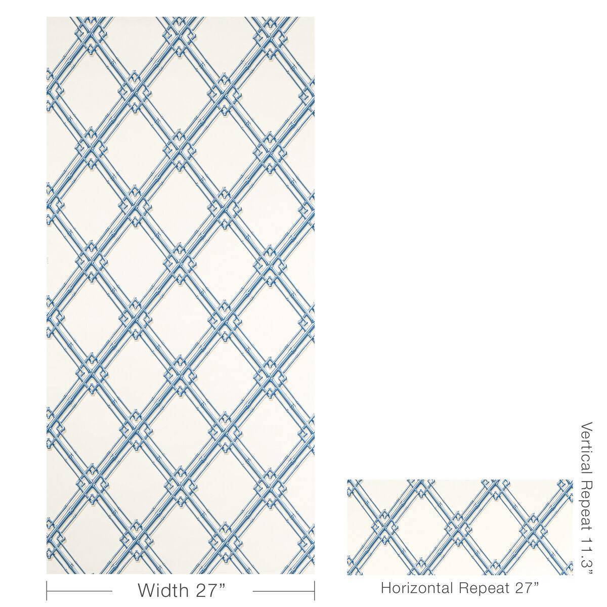 Treillage De Bambou - Blue - Brunschwig & Fils Wallpaper