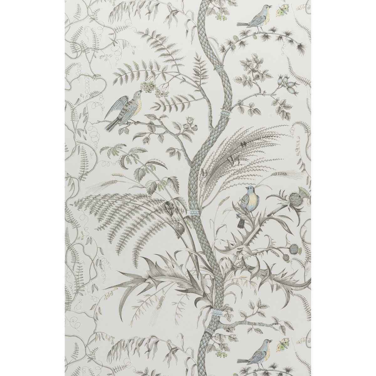 Br69518110 Bird And Thistle Gray Brunschwig Fils Wallpaper - BRUNSCHWIG & FILS Wallpaper
