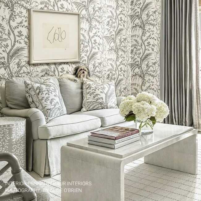 Bird And Thistle - Gray - BRUNSCHWIG & FILS Wallpaper