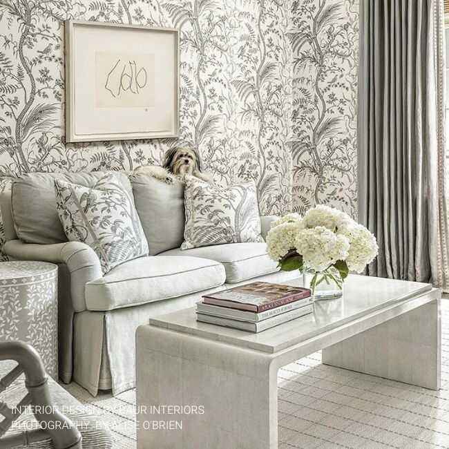 Br69518110 Bird And Thistle Gray Brunschwig Fils Wallpaper - BRUNSCHWIG & FILS Wallpaper