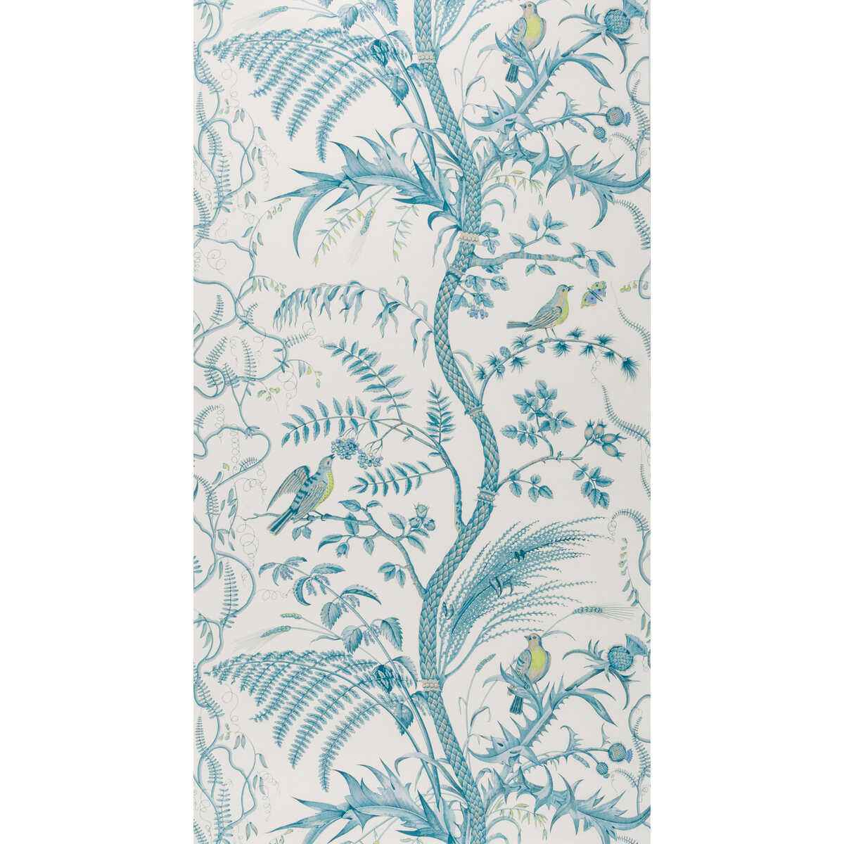 Br695185130 Bird And Thistle Aqua Brunschwig Fils Wallpaper - BRUNSCHWIG & FILS Wallpaper