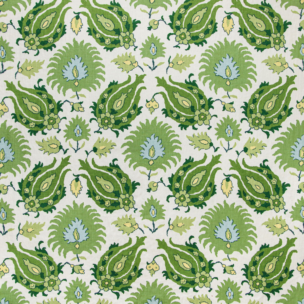 Kashmiri Linen Print - Leaf/Aloe - Brunschwig & Fils Fabric