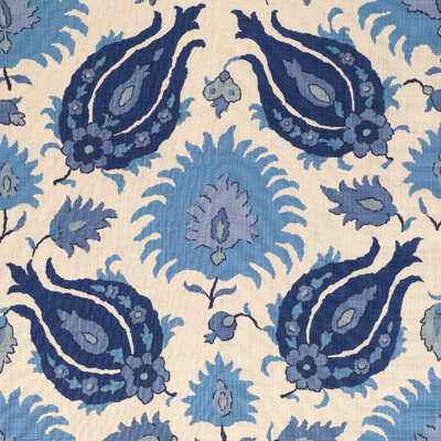 Br7000202780 Kashmiri Linen Print Sapphire Blue Brunschwig Fils Fabric