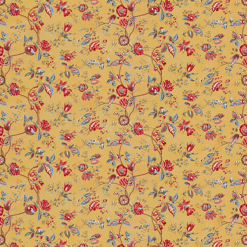 Bougainville Cotton Print - Safran - BRUNSCHWIG & FILS Fabric