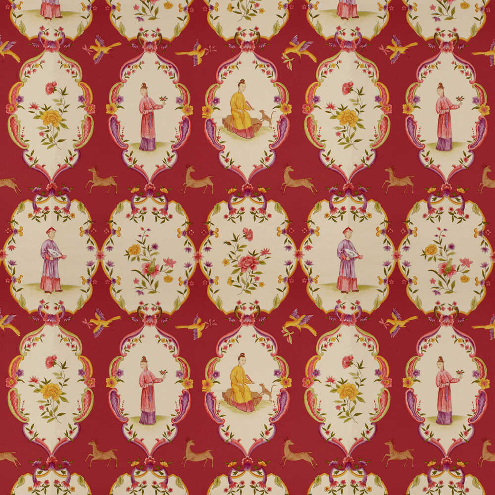 Geisha - Lacquer Red/Purple - BRUNSCHWIG & FILS Fabric