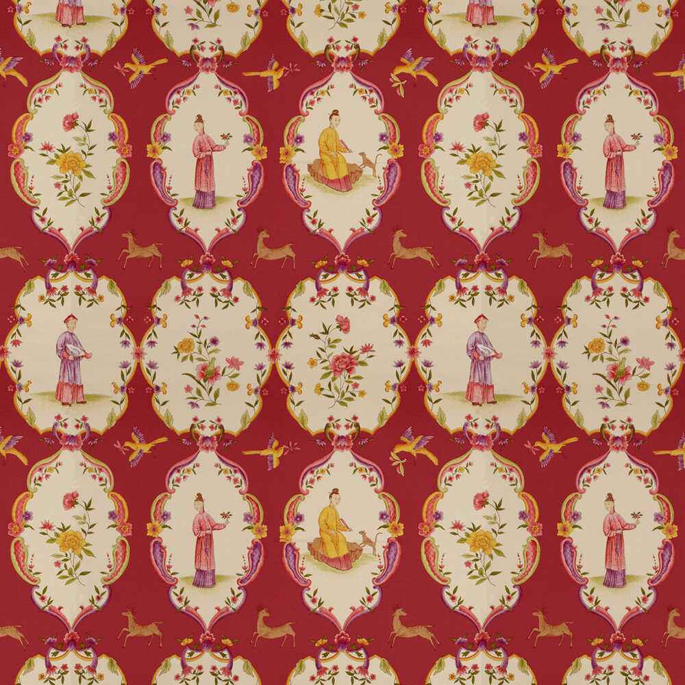 Br716151750 Geisha Lacquer Red Purple Brunschwig Fils Fabric - BRUNSCHWIG & FILS Fabric