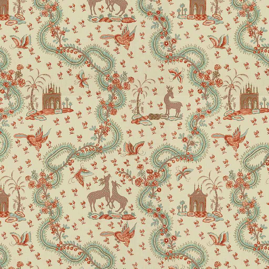 Br71621020 Pondichery Turquoise Brunschwig Fils Fabric - BRUNSCHWIG & FILS Fabric