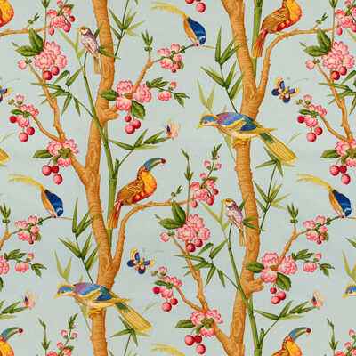 Br71622020 Toucans Bleu Brunschwig Fils Fabric - BRUNSCHWIG & FILS Fabric