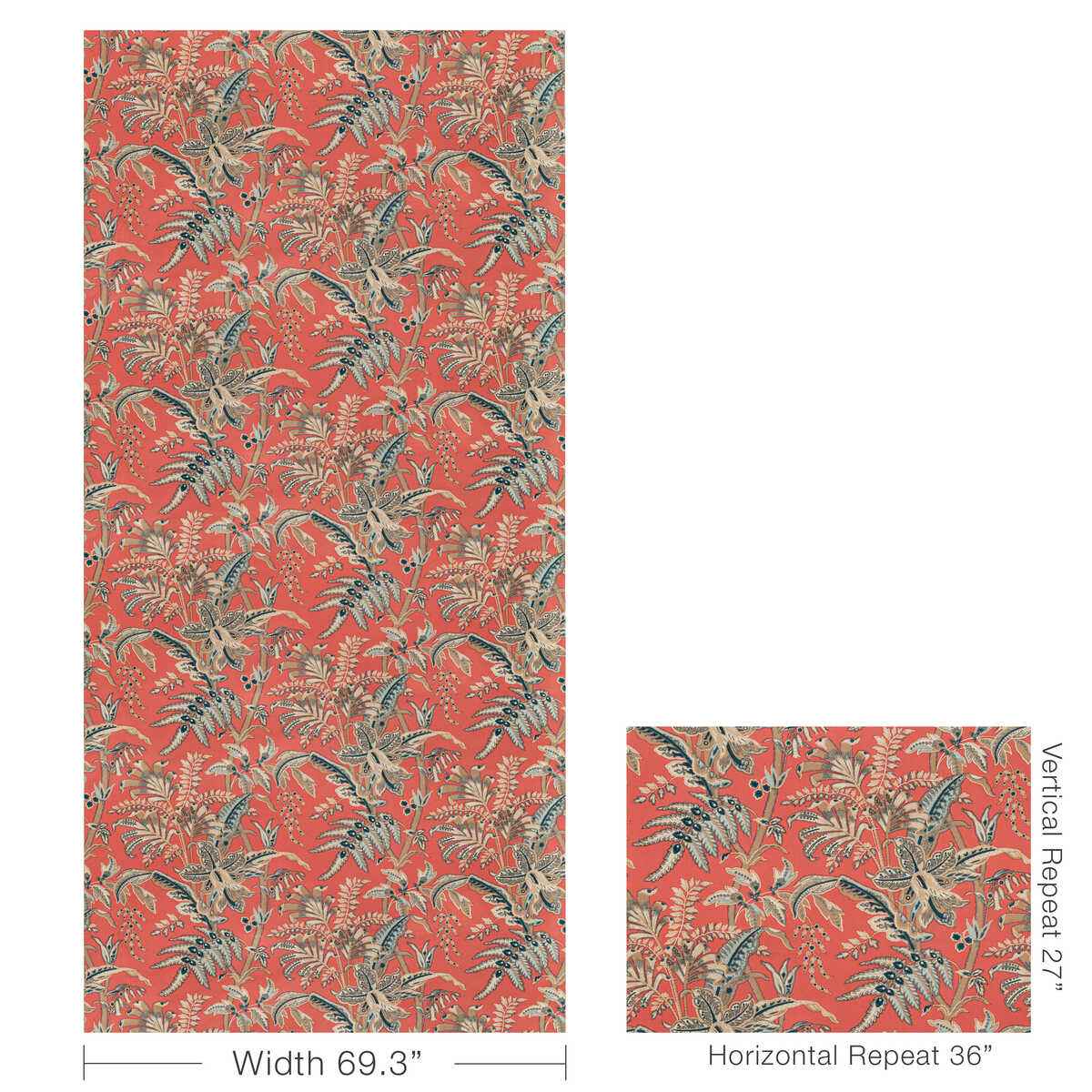 Br7912124130 Seychelles Cotton Print Coral Brunschwig Fils Fabric - BRUNSCHWIG & FILS Fabric