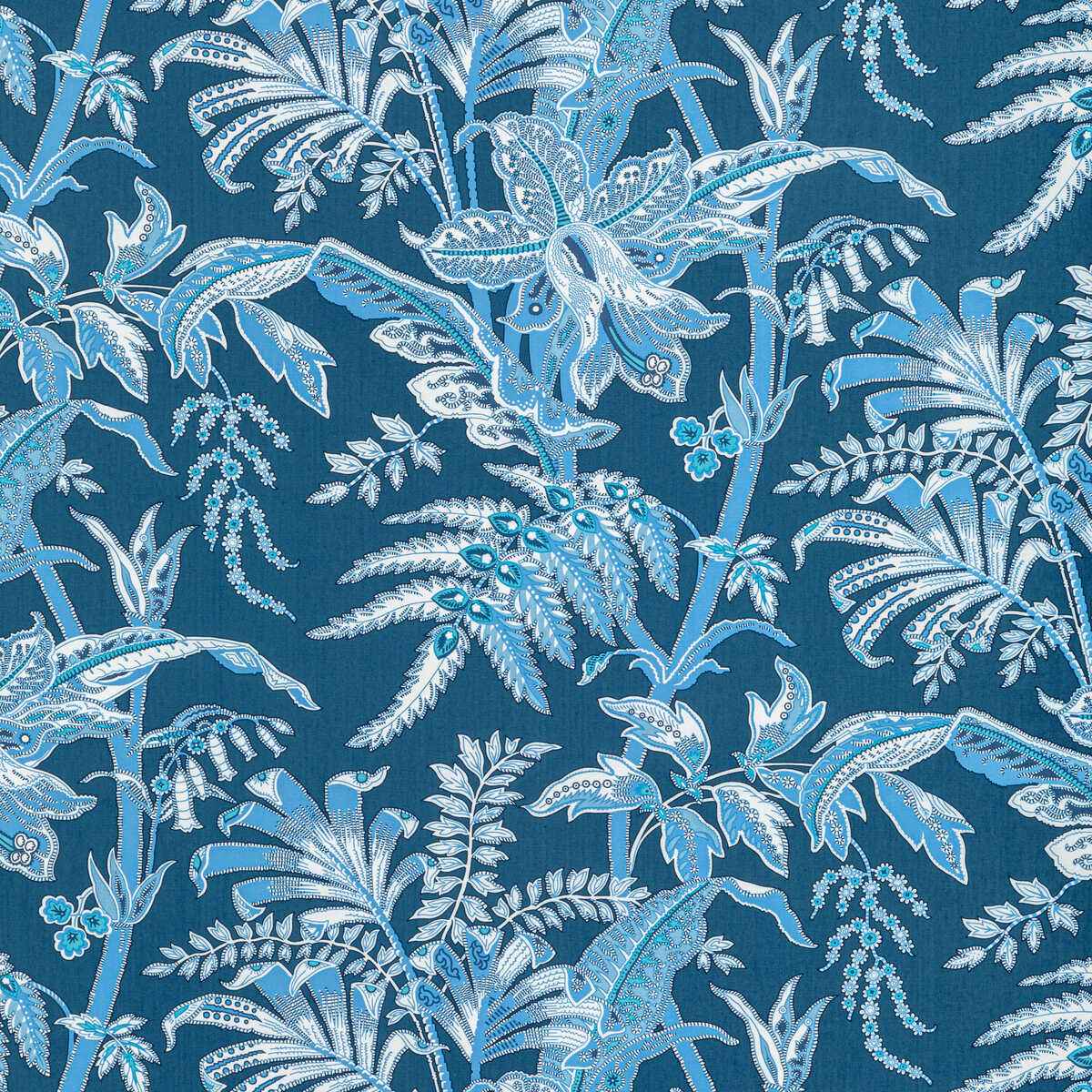 Br791215500 Seychelles Cotton Print Navy Brunschwig Fils Fabric