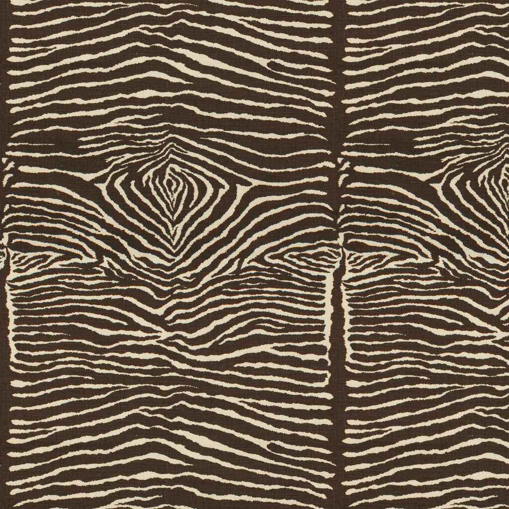 Br79168080 Le Zebre Linen Print Charcoal Brown And White Brunschwig Fils Fabric