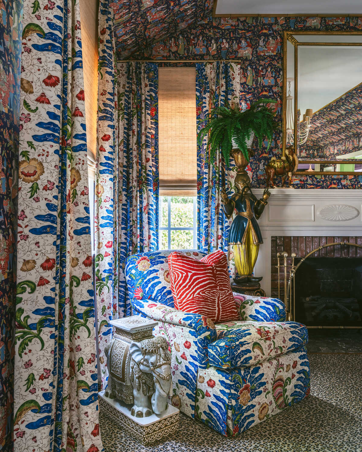 Le Zebre Linen Print - Red - BRUNSCHWIG & FILS Fabric