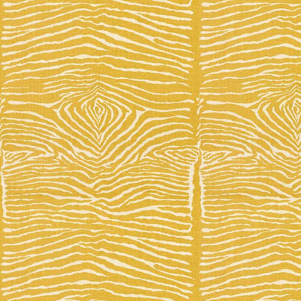 Br79168400 Le Zebre Linen Print Saffron Brunschwig Fils Fabric - BRUNSCHWIG & FILS Fabric