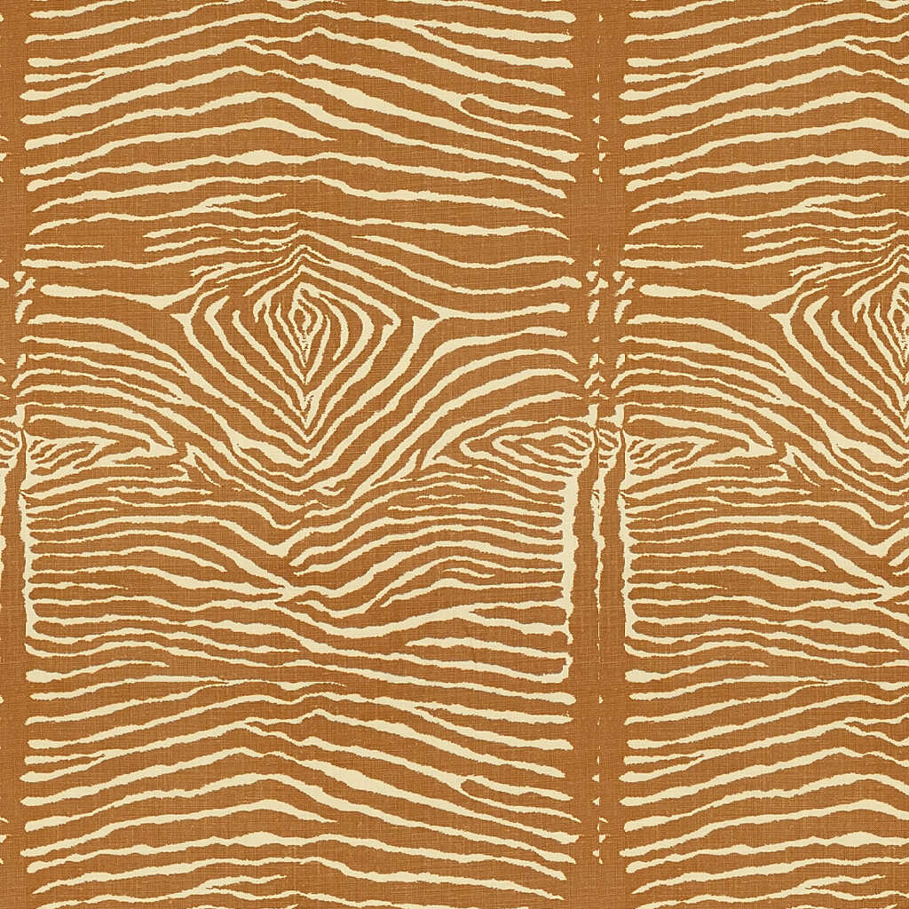 Le Zebre Linen Print - Caramel - BRUNSCHWIG & FILS Fabric