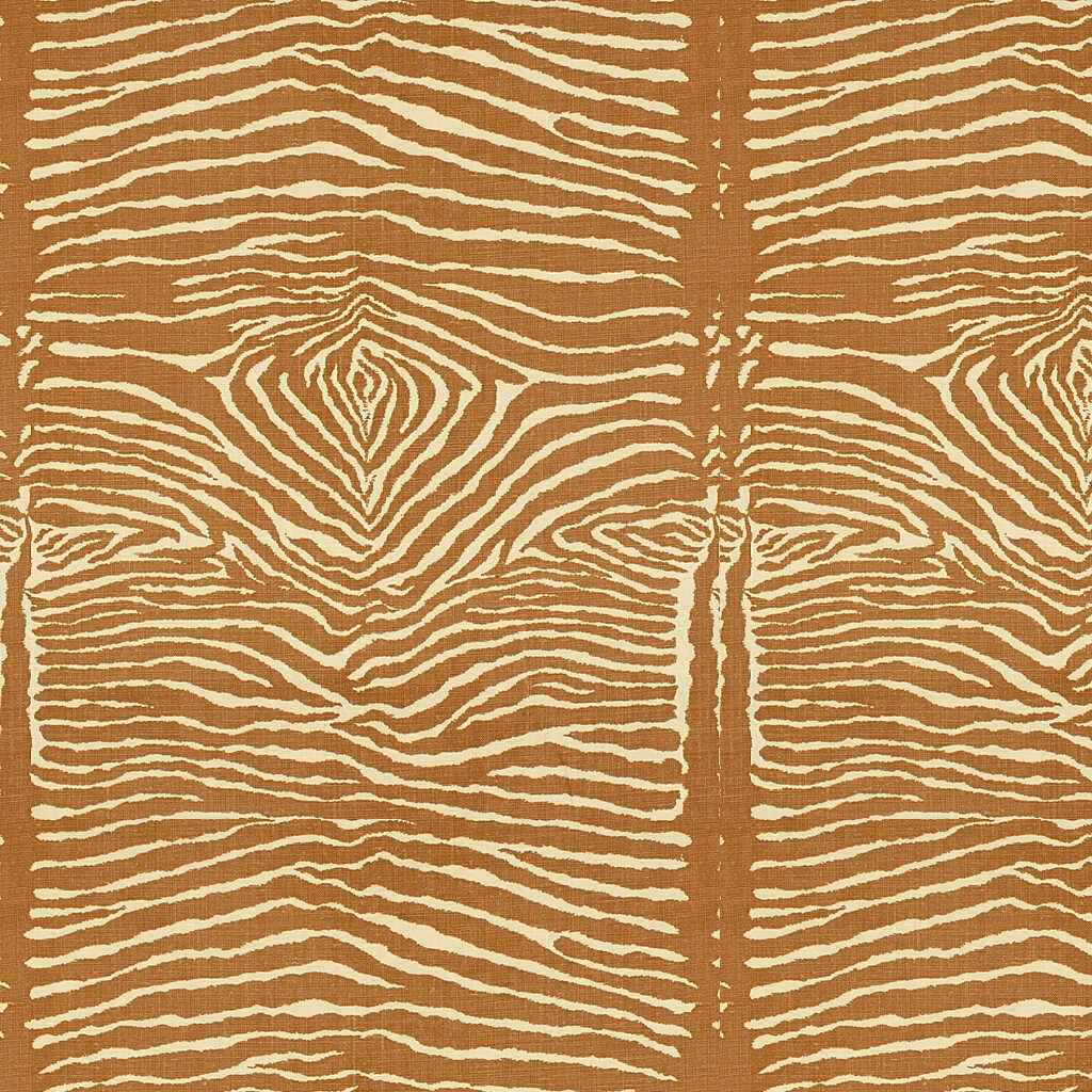 Br791686160 Le Zebre Linen Print Caramel Brunschwig Fils Fabric - BRUNSCHWIG & FILS Fabric