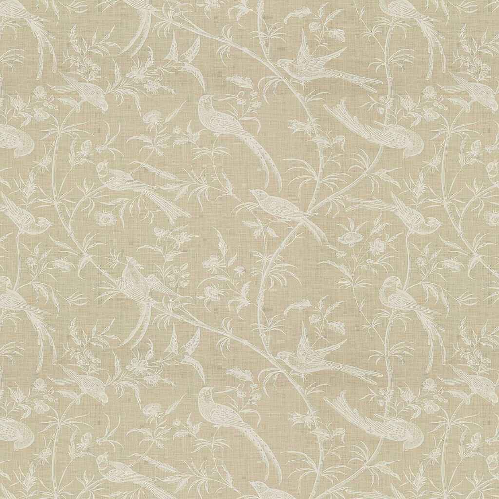 Br792720000 Bengali Linen Print White On Natural Brunschwig Fils Fabric - BRUNSCHWIG & FILS Fabric